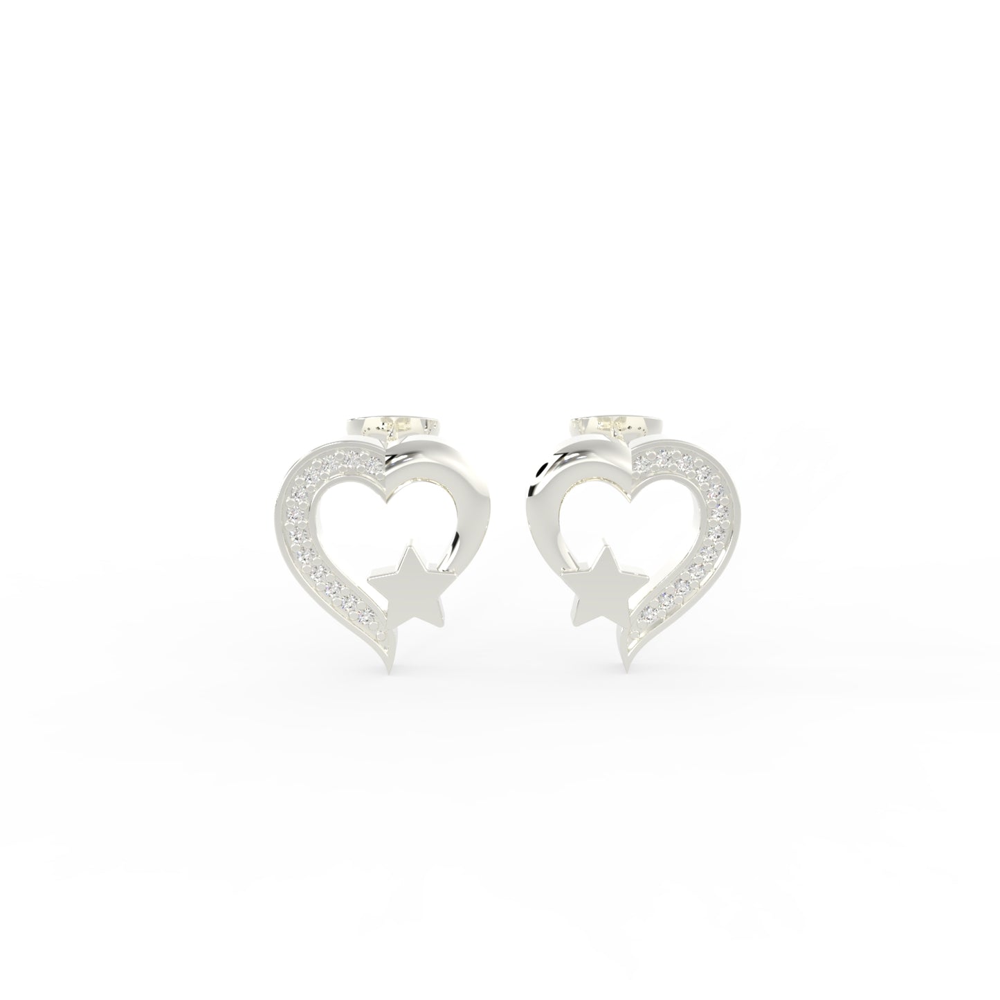 92.5 Silver Starlit Heart Earrings