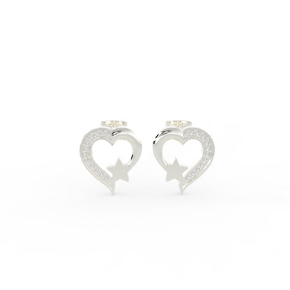 92.5 Silver Starlit Heart Earrings