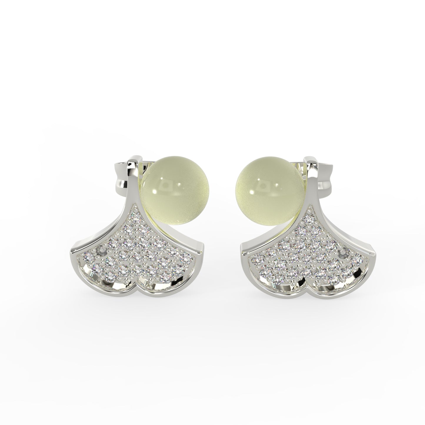 92.5 Silver FanShape Earrings
