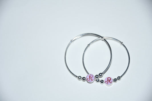 92.5 Silver Initial ‘R’ Kadas (Pair of 2)