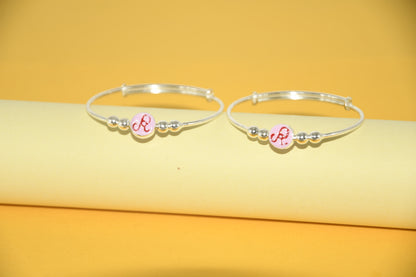 92.5 Silver Initial ‘R’ Kadas (Pair of 2)