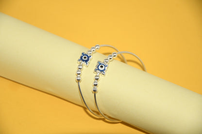 92.5 Silver Evil Eye Kadas (Pair of 2)