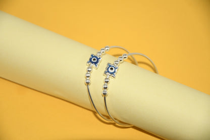 92.5 Silver Evil Eye Kadas (Pair of 2)
