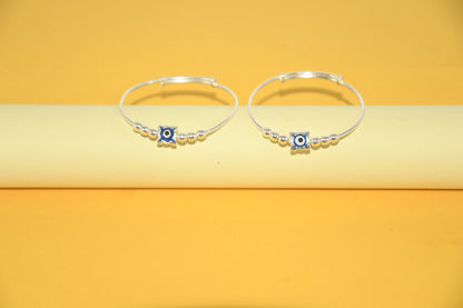 92.5 Silver Evil Eye Kadas (Pair of 2)