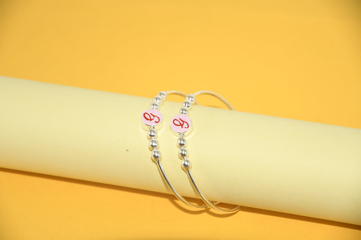 92.5 Silver Initial ‘G’ Kadas (Pair of 2)