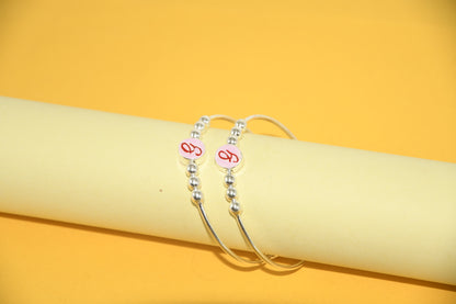 92.5 Silver Initial ‘G’ Kadas (Pair of 2)