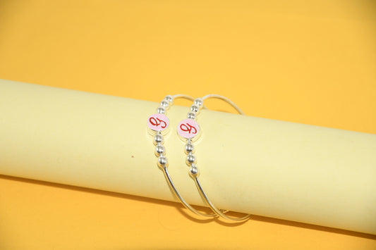 92.5 Silver Initial ‘G’ Kadas (Pair of 2)