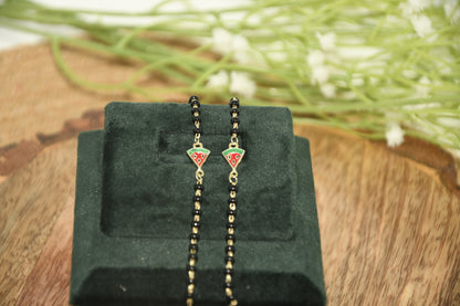 Watermelon Charm Black Bead Nazariya Bracelet