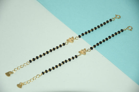 Bumble Bee Charm Black Bead Nazariya Bracelet