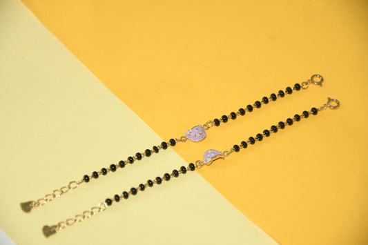 Pig Charm Black Bead Nazariya Bracelet