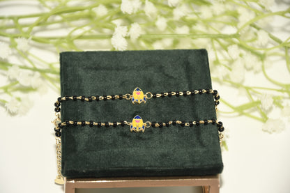 Rocket Charm Black Bead Nazariya Bracelet