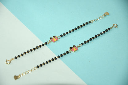 Owl Charm Black Bead Nazariya Bracelet