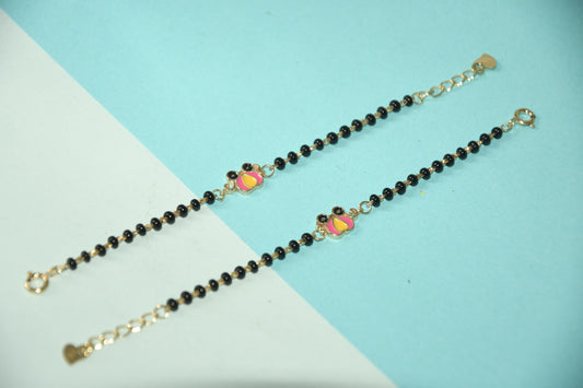 Owl Charm Black Bead Nazariya Bracelet