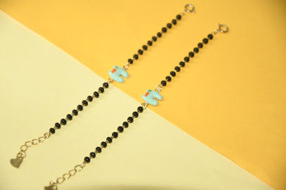 Blue Tooth Fairy Black Bead Nazariya Bracelet (Pair of 2)