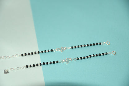 Light Blue Aeroplane Silver  Black Bead Nazariya Bracelet (Pair of 2)