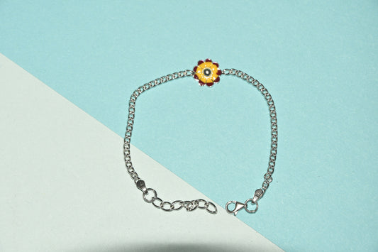 92.5 Yellow Flower Charm Bracelet