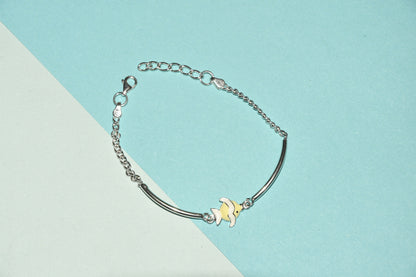 92.5 Sturdy Fish Silver Charm Bracelet