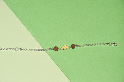 92.5 Yellow Car Silver Charm Bracelet