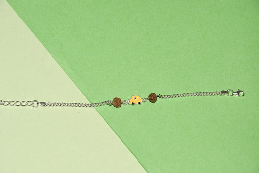 92.5 Yellow Car Silver Charm Bracelet