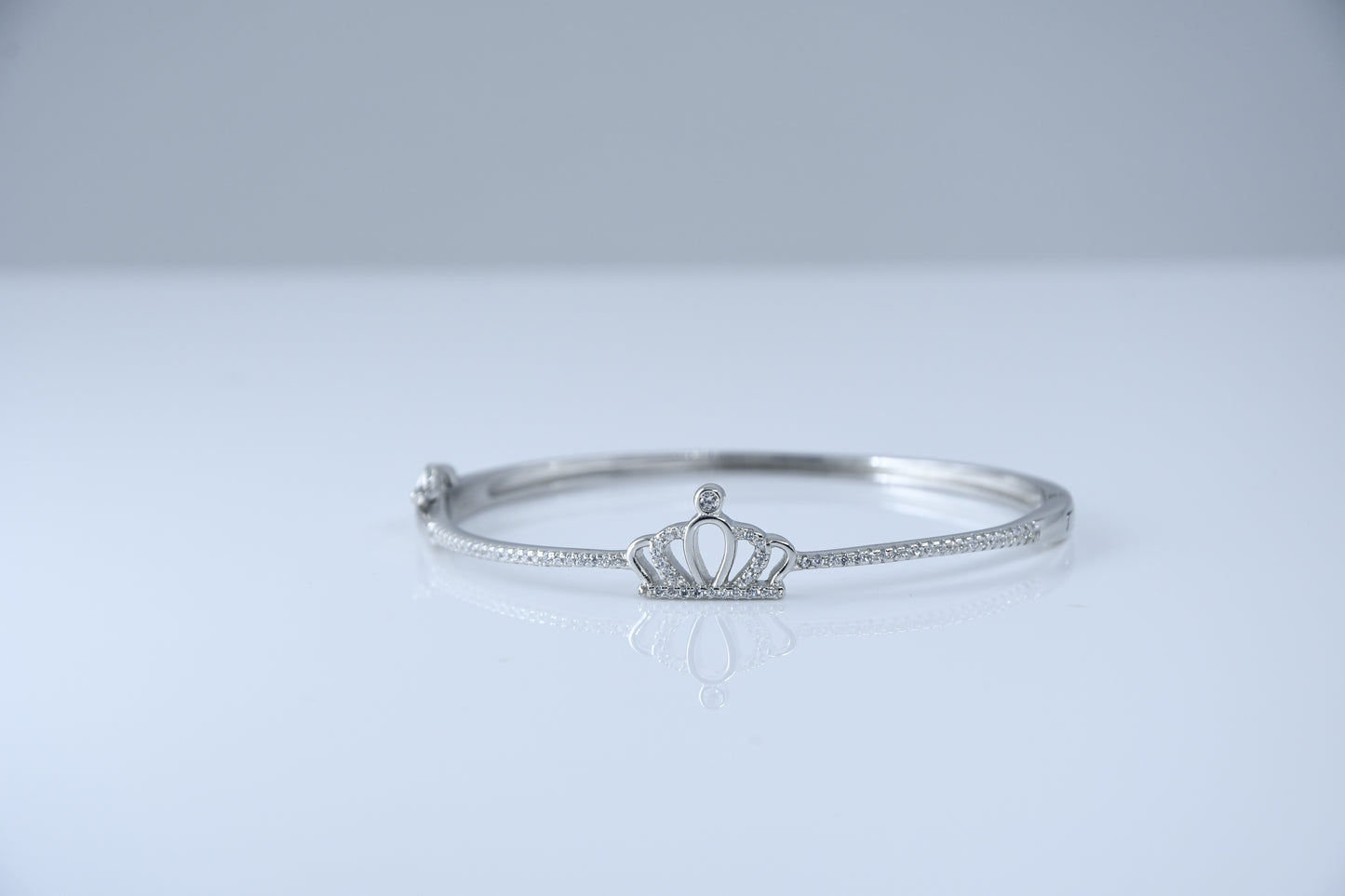 92.5 Silver Crown Women Kada Bracelet