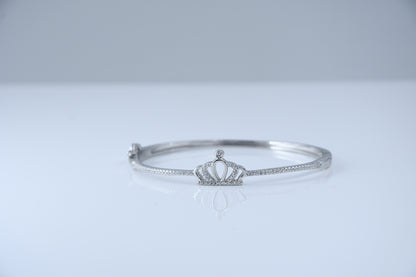 92.5 Silver Crown Women Kada Bracelet