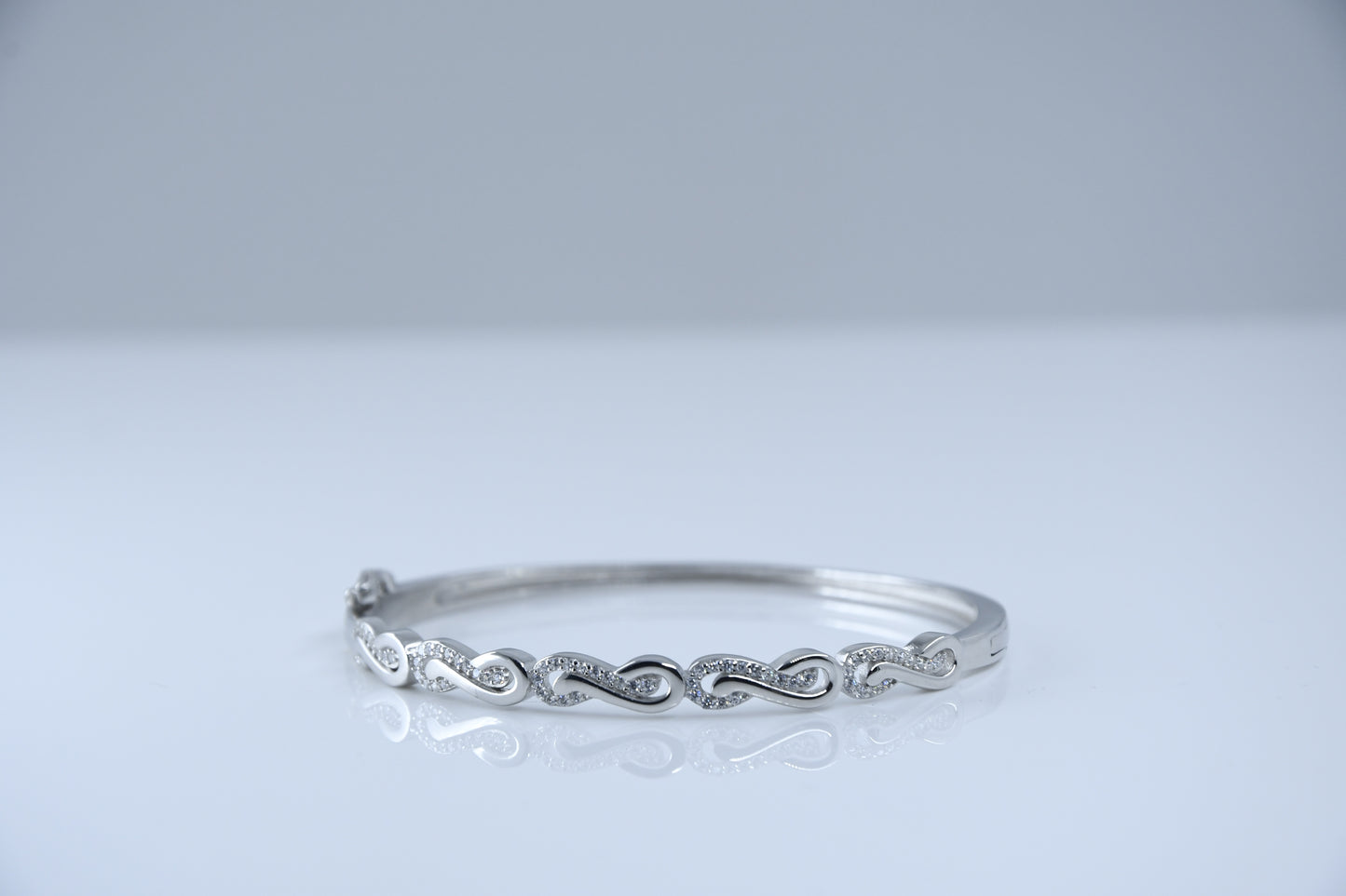 92.5 Silver Infinity Women Kada Bracelet