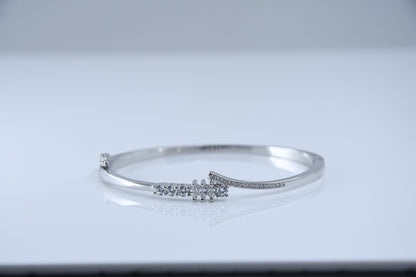 92.5 Silver Cluster Women Kada Bracelet