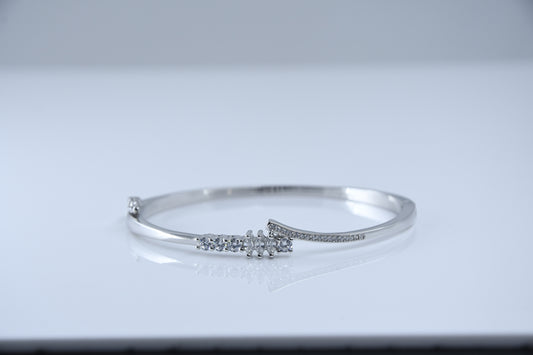 92.5 Silver Cluster Women Kada Bracelet