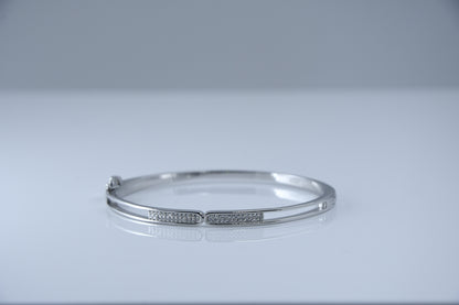 92.5 Silver Double Oval Women Kada Bracelet