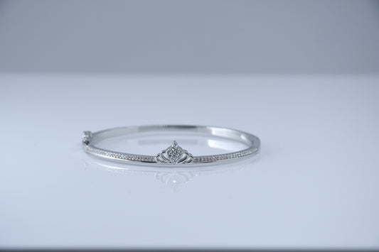 92.5 Silver Lotus Women Kada Bracelet