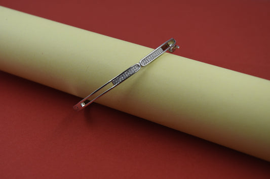 92.5 Silver Double Oval Women Kada Bracelet