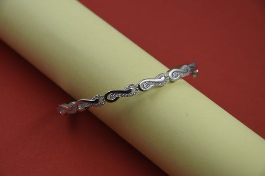 92.5 Silver Infinity Women Kada Bracelet