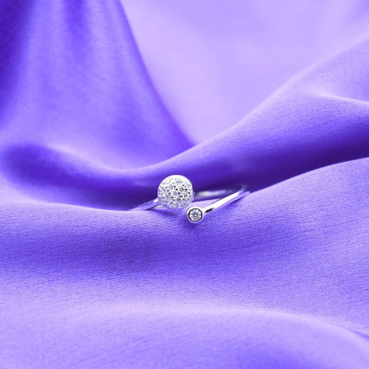 92.5 Silver Ivory Solitaire Adjustable Ring