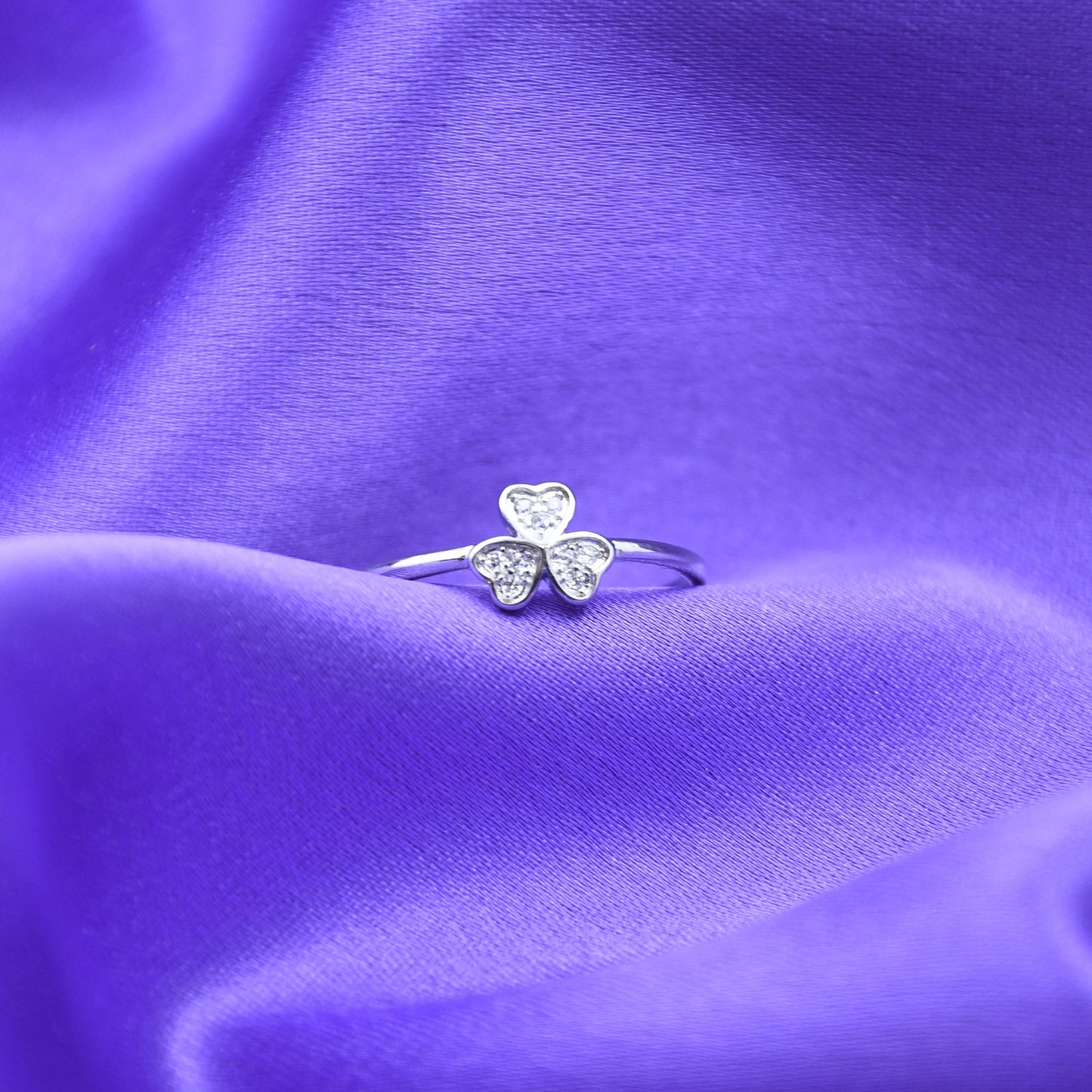 92.5 Silver Three - Leaf Clover Ring