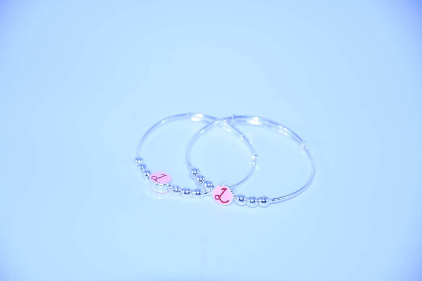 92.5 Silver Initial ‘L’ Kadas (Pair of 2)