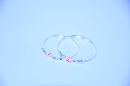 92.5 Silver Initial ‘L’ Kadas (Pair of 2)