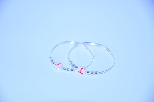 92.5 Silver Initial ‘L’ Kadas (Pair of 2)