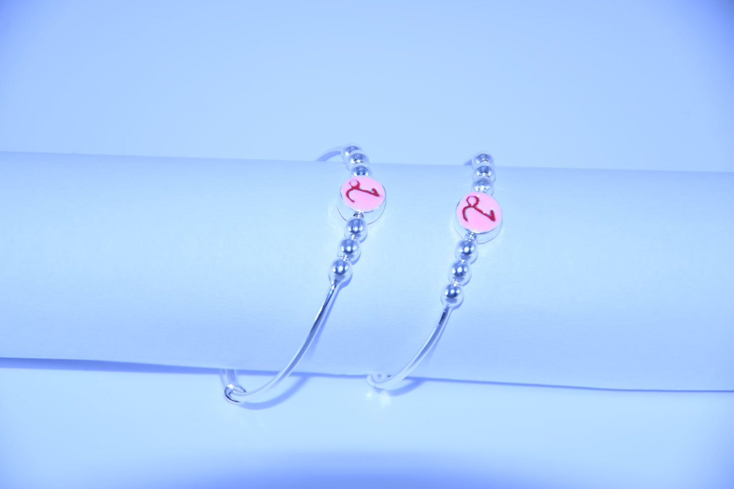 92.5 Silver Initial ‘L’ Kadas (Pair of 2)