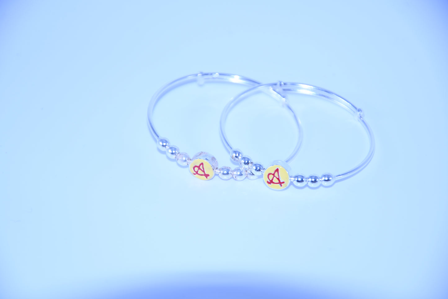 92.5 Silver Initial ‘A’ Kadas (Pair of 2)