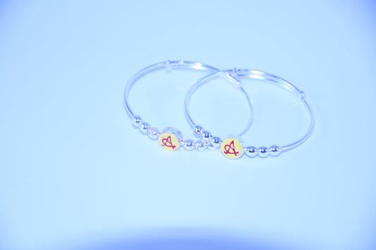 92.5 Silver Initial ‘A’ Kadas (Pair of 2)
