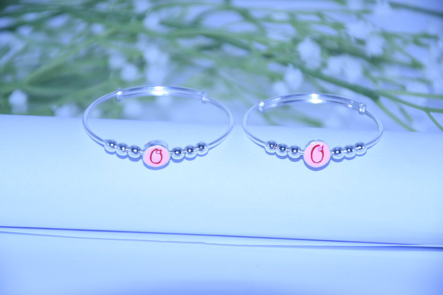 92.5 Silver Initial ‘O’ Kadas (Pair of 2)