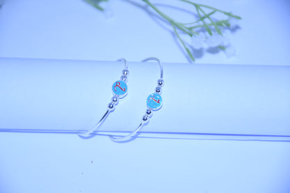 92.5 Silver Initial Blue ‘L’ Kadas (Pair of 2)