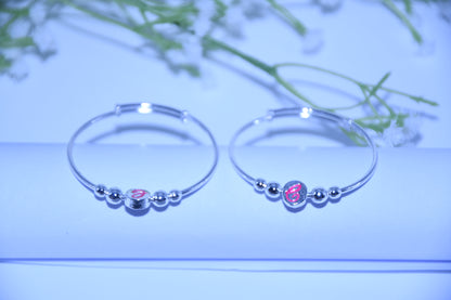 92.5 Silver Initial rhodium ‘C’ Kadas (Pair of 2)