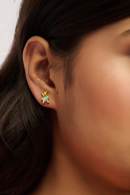 Teddy Bear Silver Earrings