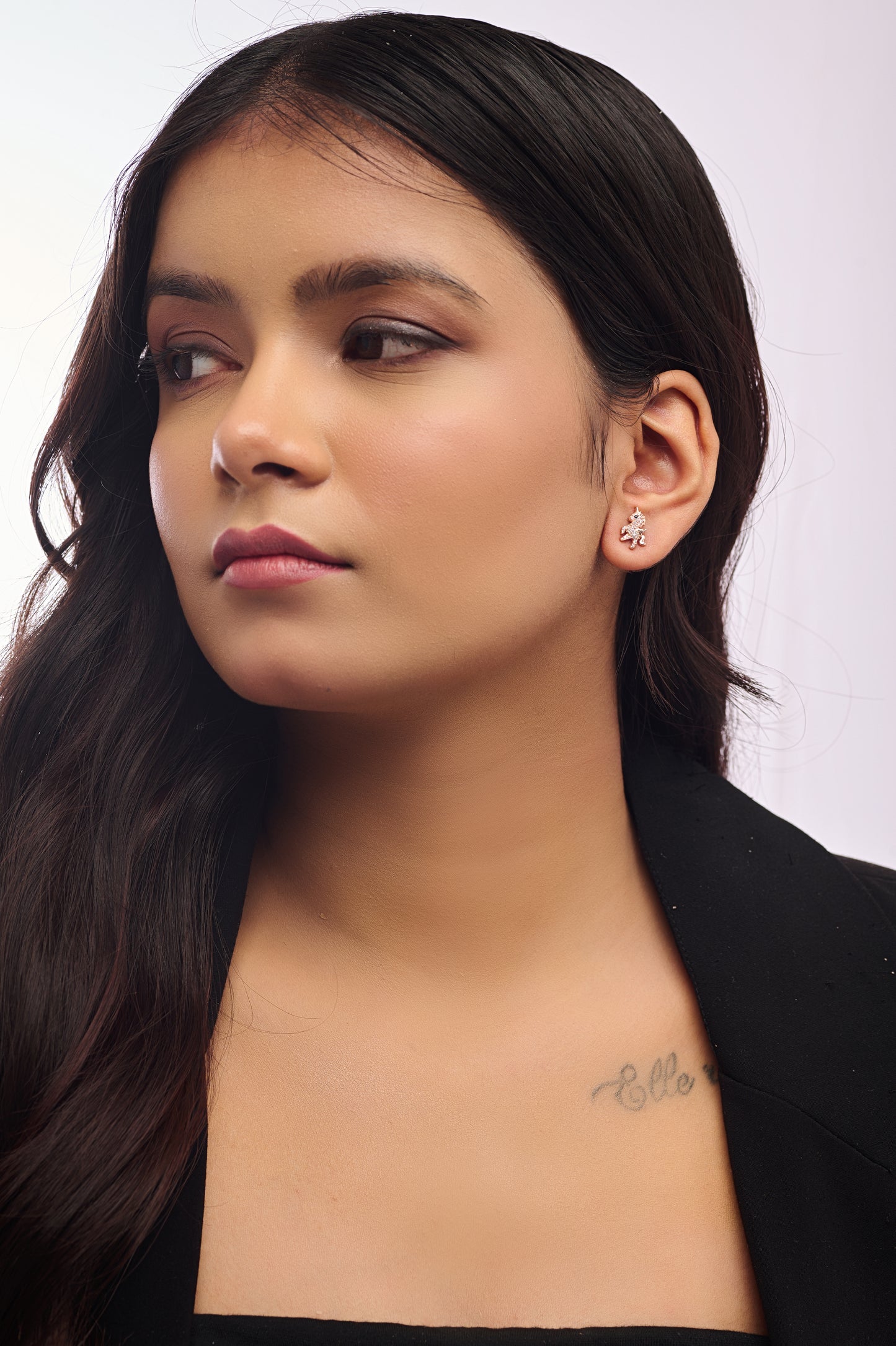 Sparkling Unicorn Stud Earrings in Silver