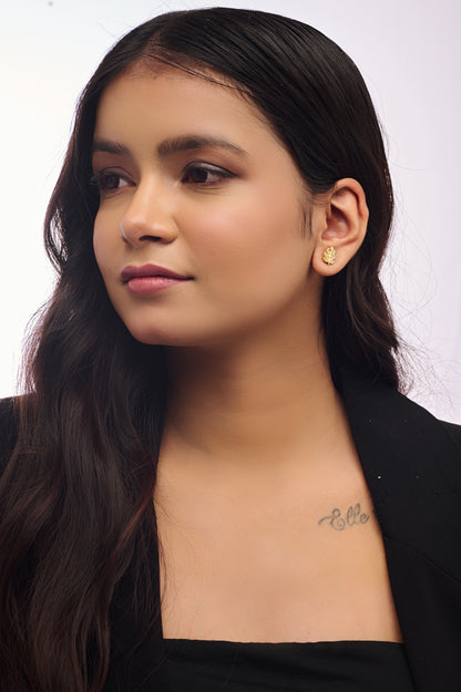 Leaf Vein Stud Earrings