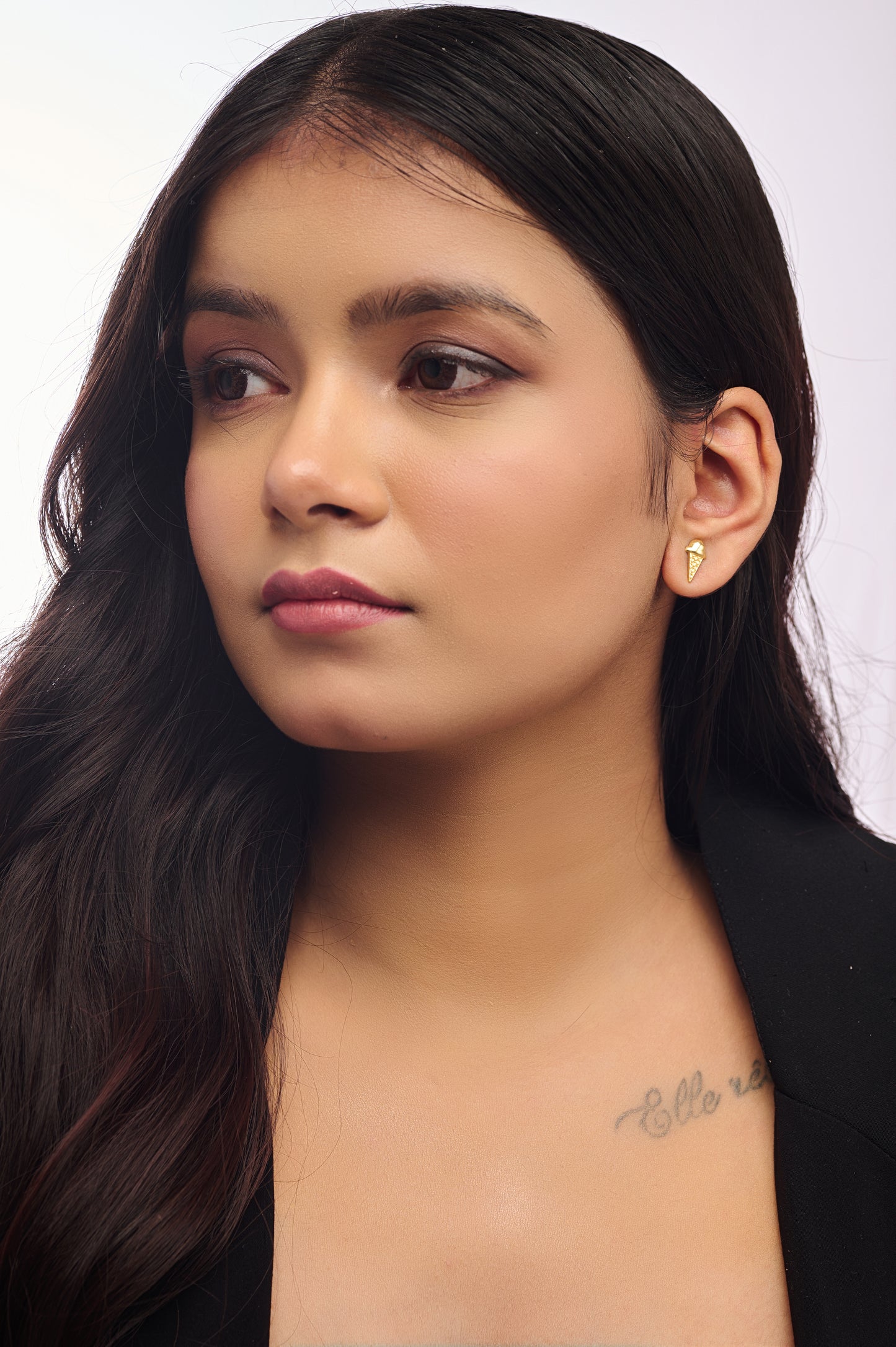 Ice Cream Cone Stud Earrings in Silver