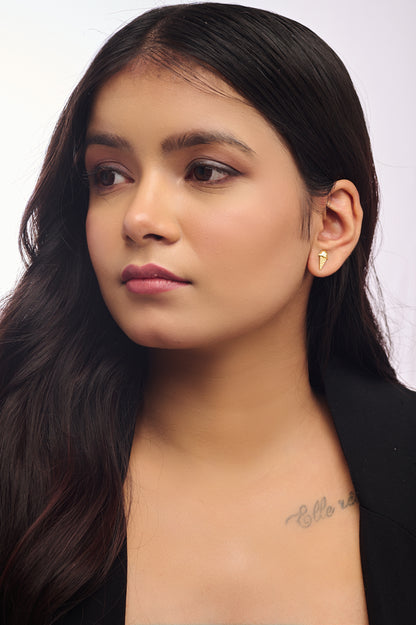 Ice Cream Cone Stud Earrings in Silver