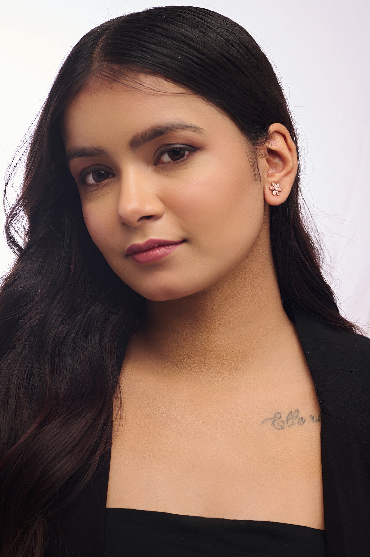 Textured Floral Stud Earrings