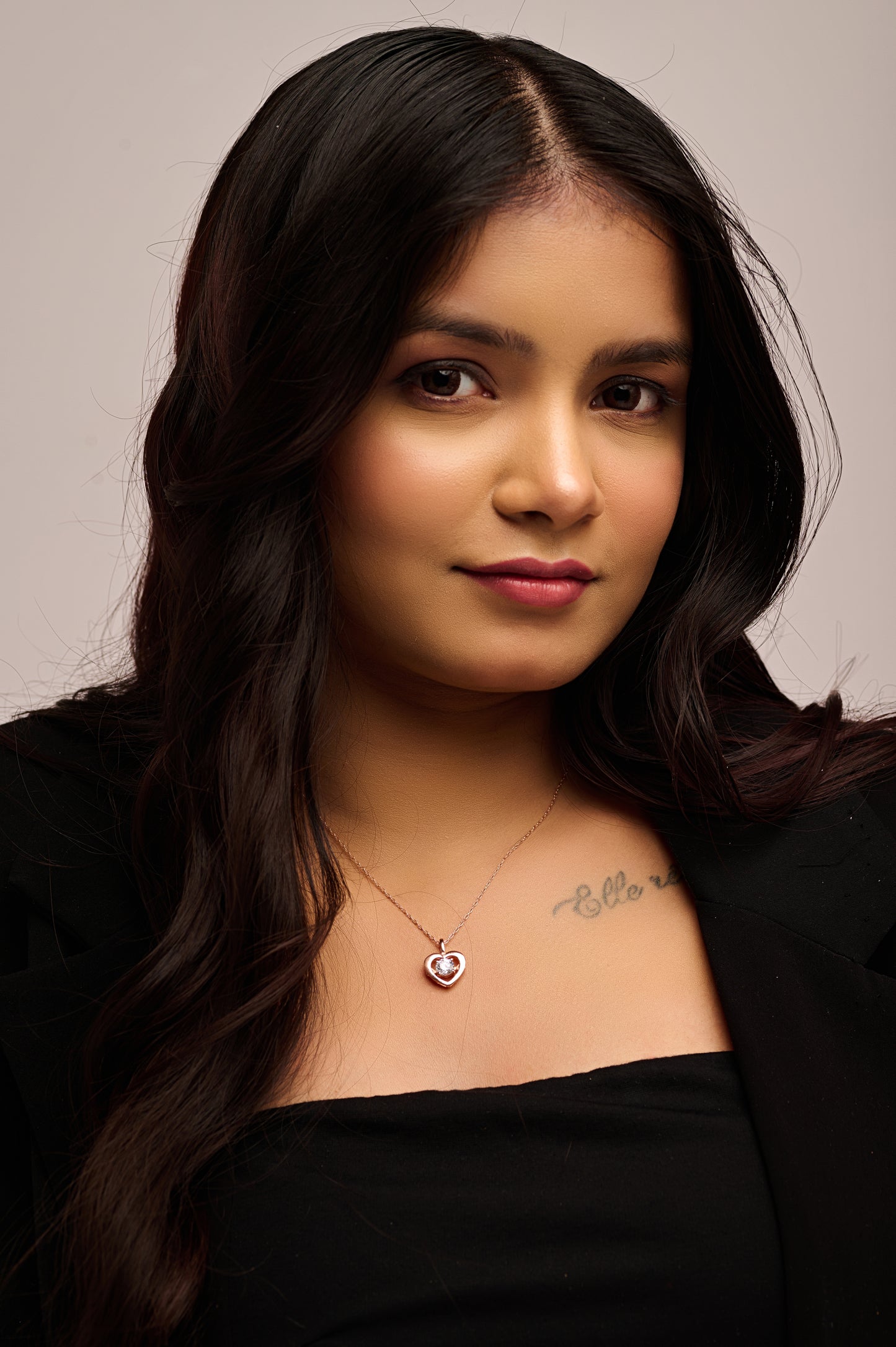 Silver Heart with Center Stone Necklace